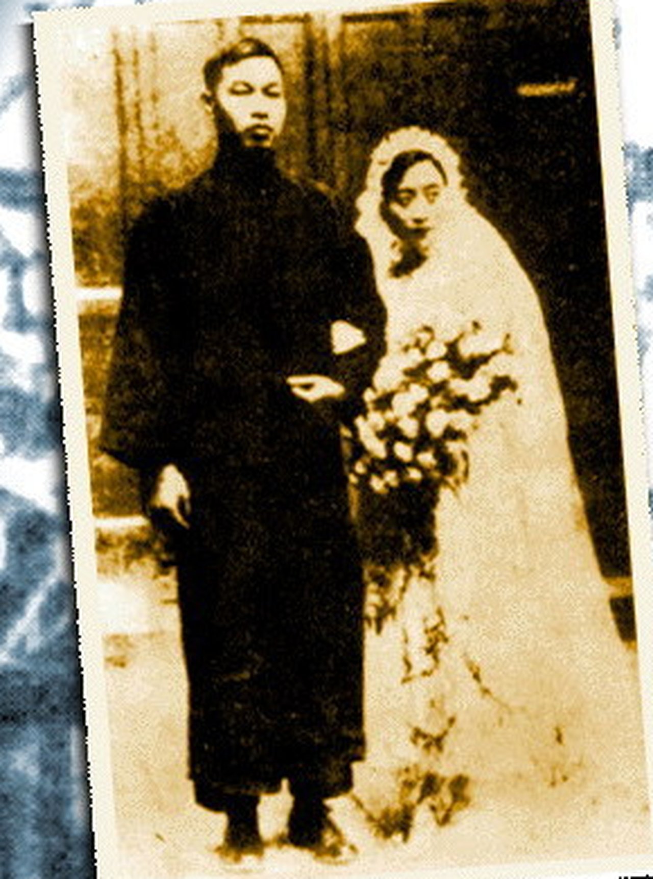 1934 年 10 月 19 日倪柝聲與張品蕙在杭州的結婚照